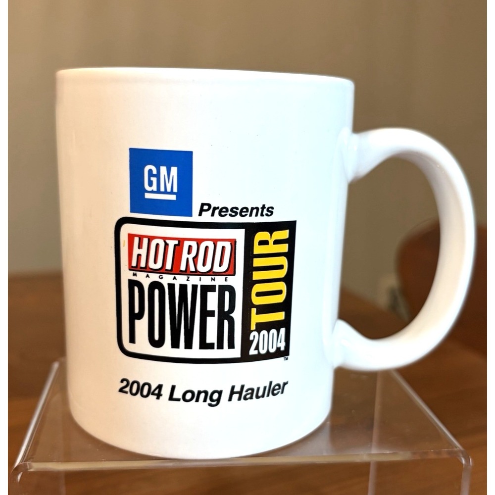 GM Presents Hot Rod Power Tour 2004 Long Hauler Coffee Mug Cup White Ceramic